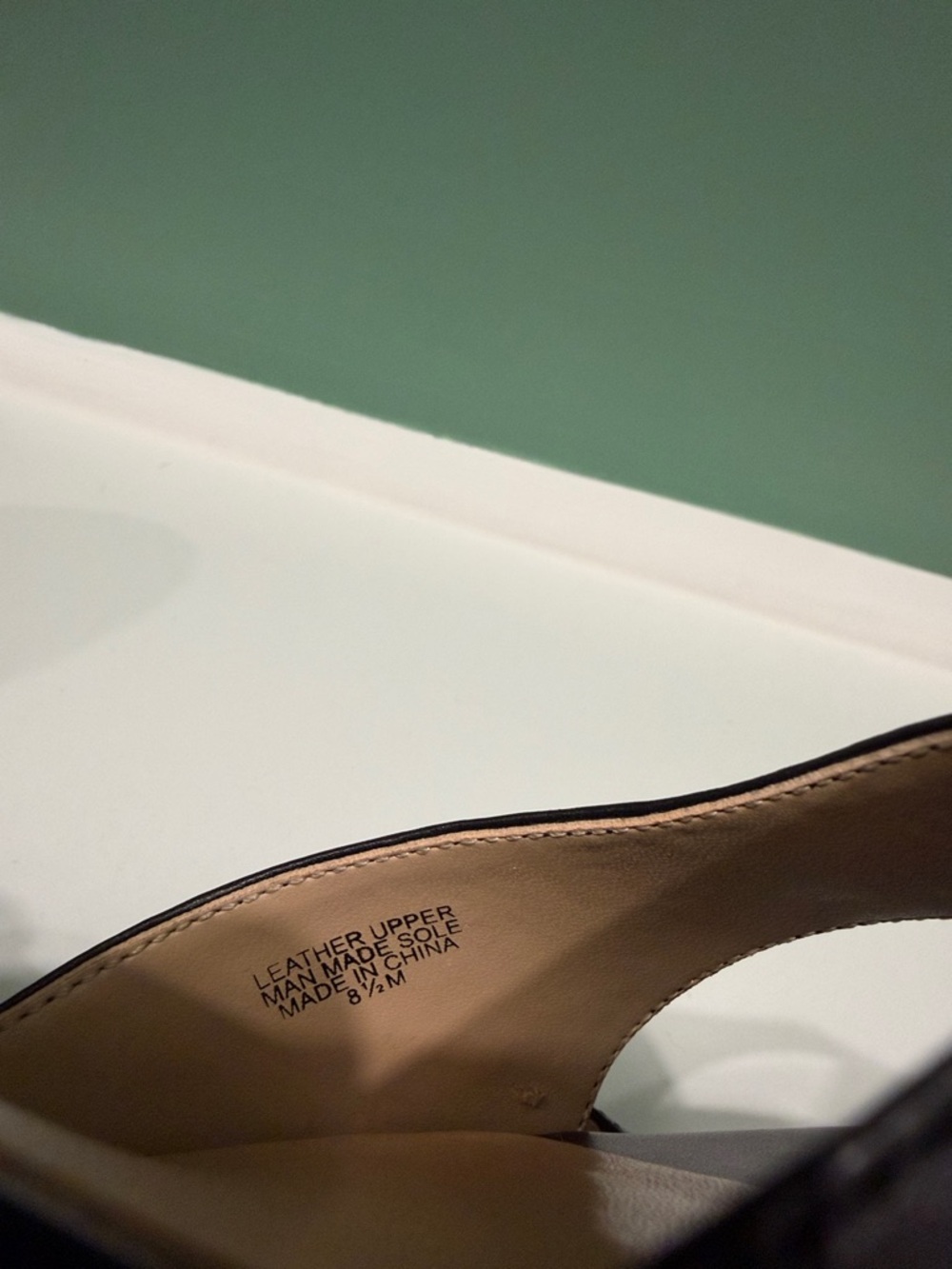 Ann Taylor Black Leather Open-Wedge Slide Mules - Picture 2 of 8